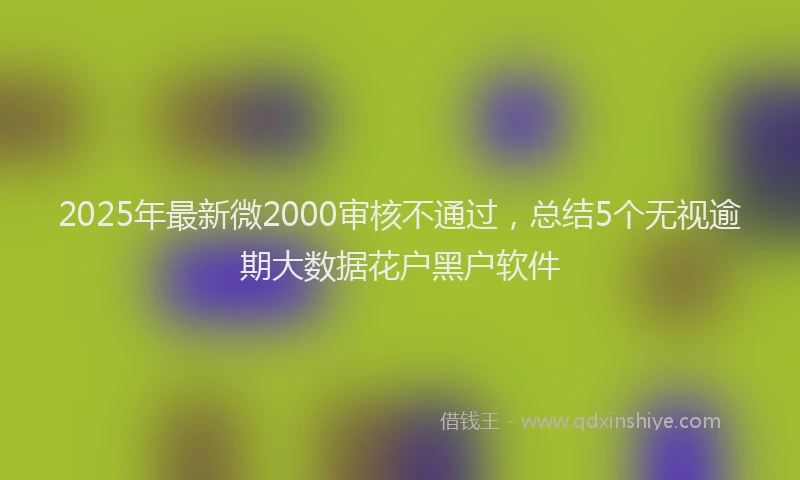 2025年最新微2000审核不通过，总结5个无视逾期大数据花户黑户软件