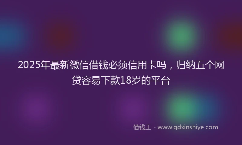 2025年最新微信借钱必须信用卡吗，归纳五个网贷容易下款18岁的平台