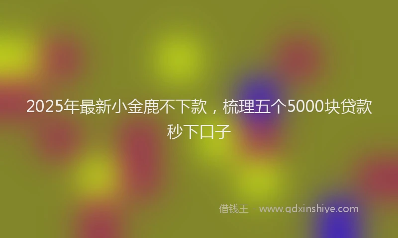 2025年最新小金鹿不下款，梳理五个5000块贷款秒下口子