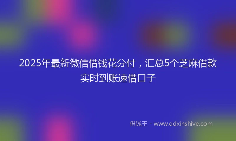 2025年最新微信借钱花分付，汇总5个芝麻借款实时到账速借口子