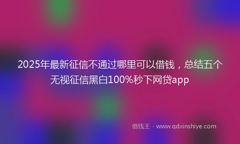2025年最新征信不通过哪里可以借钱，总结五个无视征信黑白100%秒下网贷app