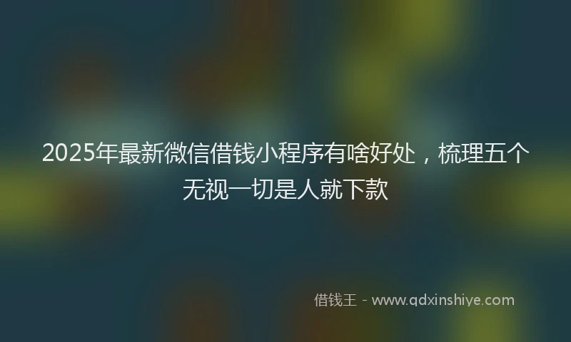 2025年最新微信借钱小程序有啥好处，梳理五个无视一切是人就下款