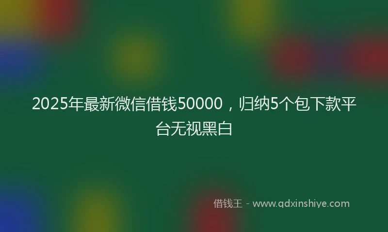 2025年最新微信借钱50000，归纳5个包下款平台无视黑白