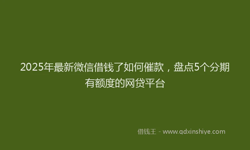 2025年最新微信借钱了如何催款，盘点5个分期有额度的网贷平台