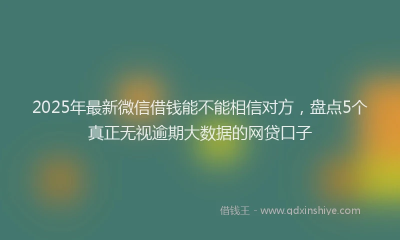 2025年最新微信借钱能不能相信对方，盘点5个真正无视逾期大数据的网贷口子