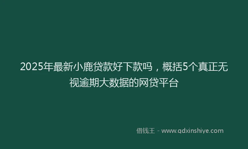 2025年最新小鹿贷款好下款吗，概括5个真正无视逾期大数据的网贷平台