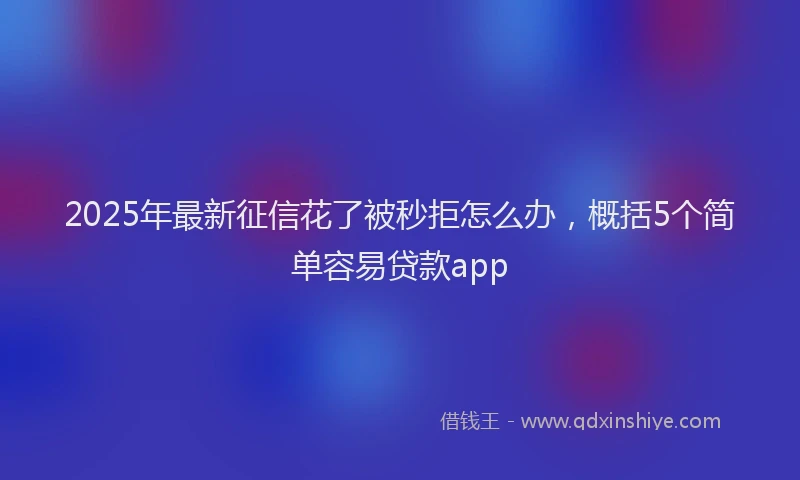 2025年最新征信花了被秒拒怎么办，概括5个简单容易贷款app