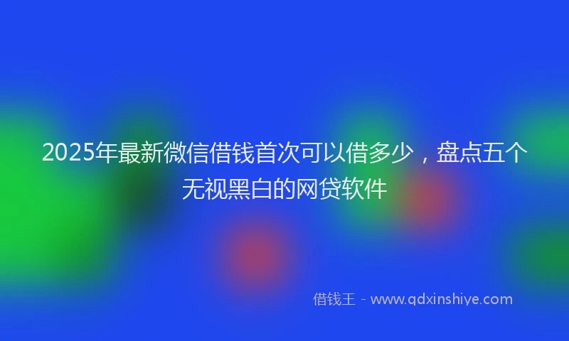 2025年最新微信借钱首次可以借多少，盘点五个无视黑白的网贷软件