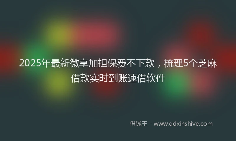 2025年最新微享加担保费不下款，梳理5个芝麻借款实时到账速借软件