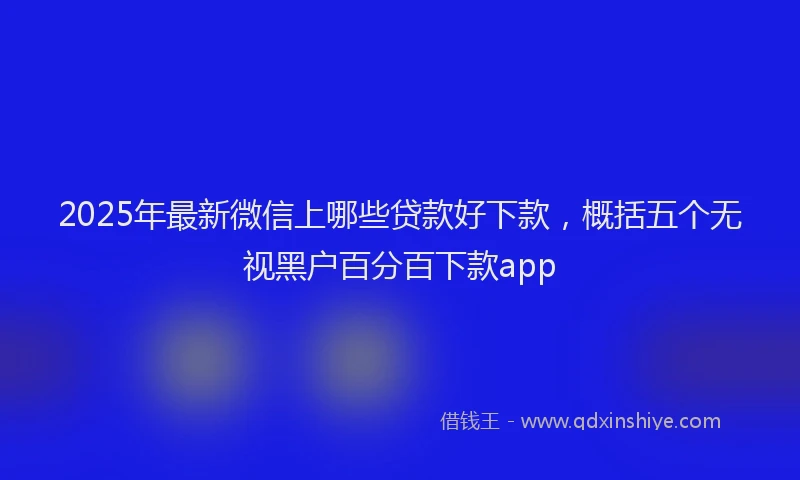 2025年最新微信上哪些贷款好下款，概括五个无视黑户百分百下款app