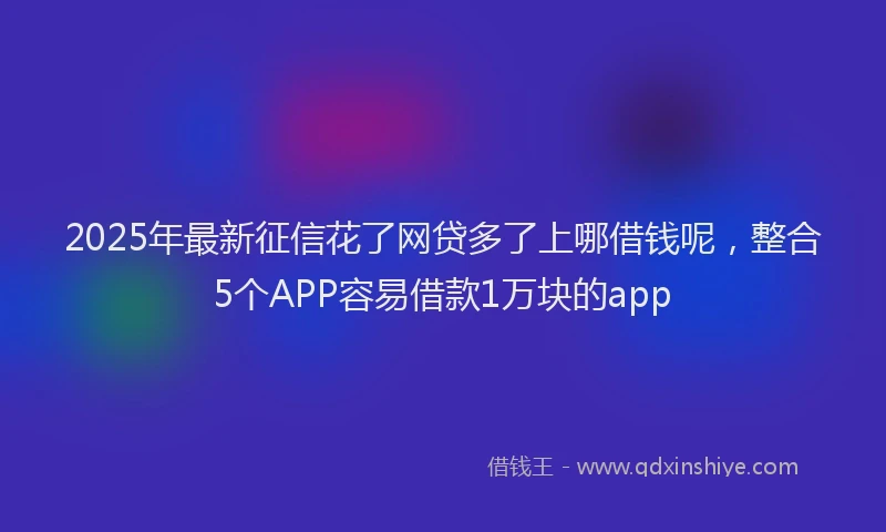 2025年最新征信花了网贷多了上哪借钱呢，整合5个APP容易借款1万块的app