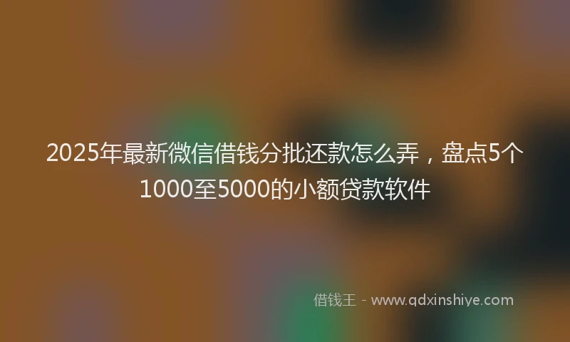 2025年最新微信借钱分批还款怎么弄，盘点5个1000至5000的小额贷款软件
