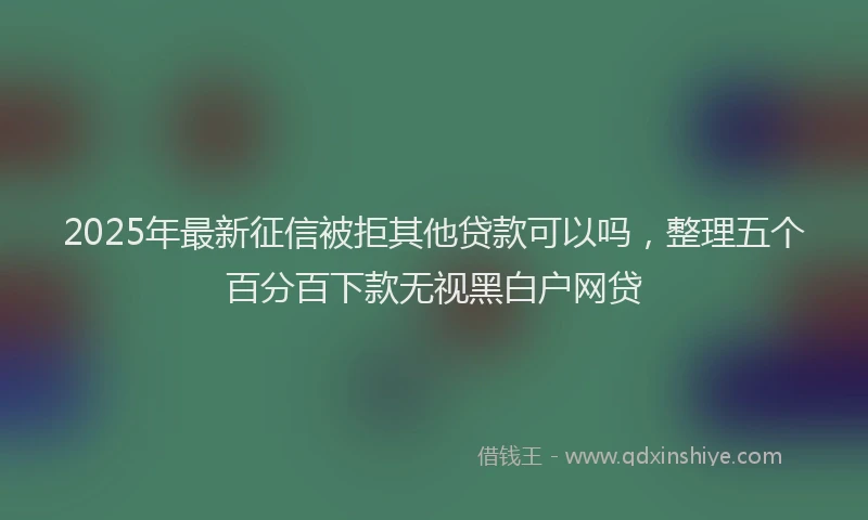 2025年最新征信被拒其他贷款可以吗，整理五个百分百下款无视黑白户网贷