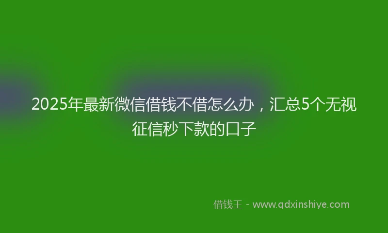 2025年最新微信借钱不借怎么办，汇总5个无视征信秒下款的口子