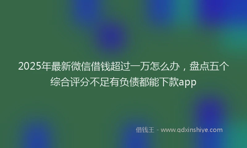 2025年最新微信借钱超过一万怎么办，盘点五个综合评分不足有负债都能下款app