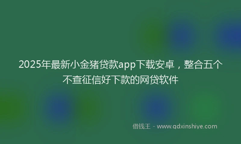 2025年最新小金猪贷款app下载安卓，整合五个不查征信好下款的网贷软件