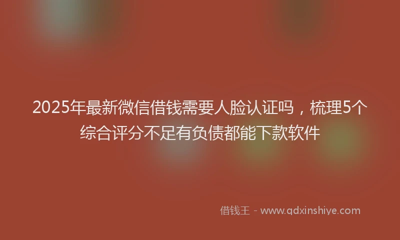 2025年最新微信借钱需要人脸认证吗，梳理5个综合评分不足有负债都能下款软件
