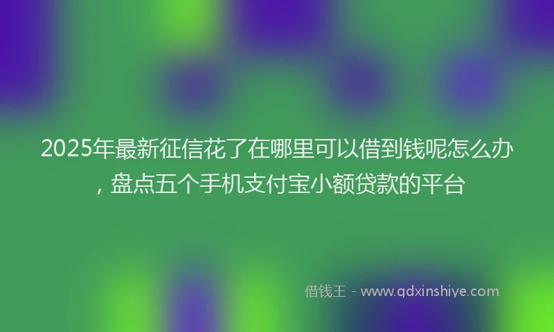 2025年最新征信花了在哪里可以借到钱呢怎么办，盘点五个手机支付宝小额贷款的平台