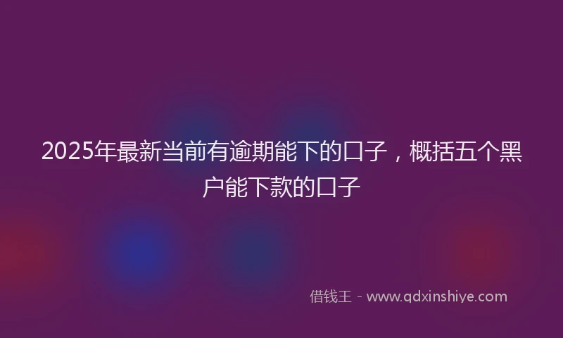 2025年最新当前有逾期能下的口子，概括五个黑户能下款的口子