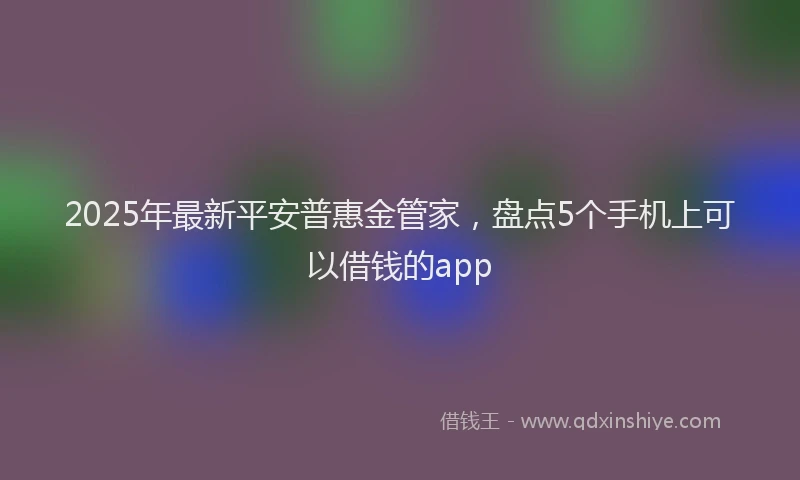 2025年最新平安普惠金管家，盘点5个手机上可以借钱的app
