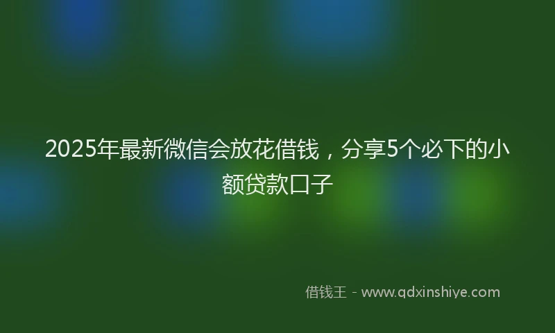 2025年最新微信会放花借钱，分享5个必下的小额贷款口子