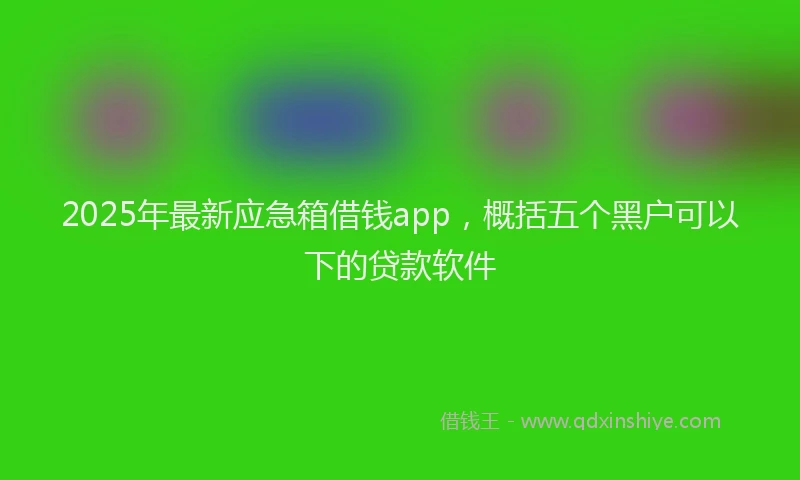 2025年最新应急箱借钱app，概括五个黑户可以下的贷款软件