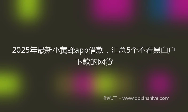 2025年最新小黄蜂app借款，汇总5个不看黑白户下款的网贷