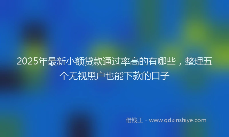 2025年最新小额贷款通过率高的有哪些，整理五个无视黑户也能下款的口子