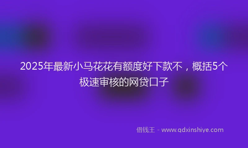 2025年最新小马花花有额度好下款不，概括5个极速审核的网贷口子