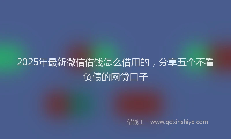 2025年最新微信借钱怎么借用的，分享五个不看负债的网贷口子