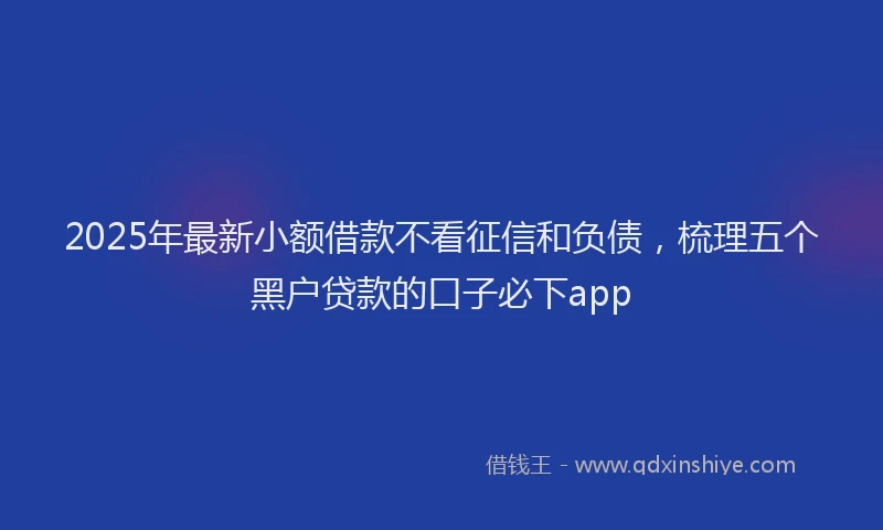 2025年最新小额借款不看征信和负债，梳理五个黑户贷款的口子必下app