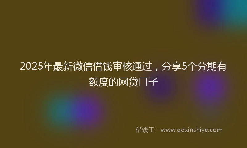 2025年最新微信借钱审核通过，分享5个分期有额度的网贷口子