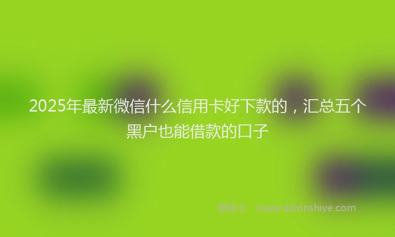 2025年最新微信什么信用卡好下款的，汇总五个黑户也能借款的口子