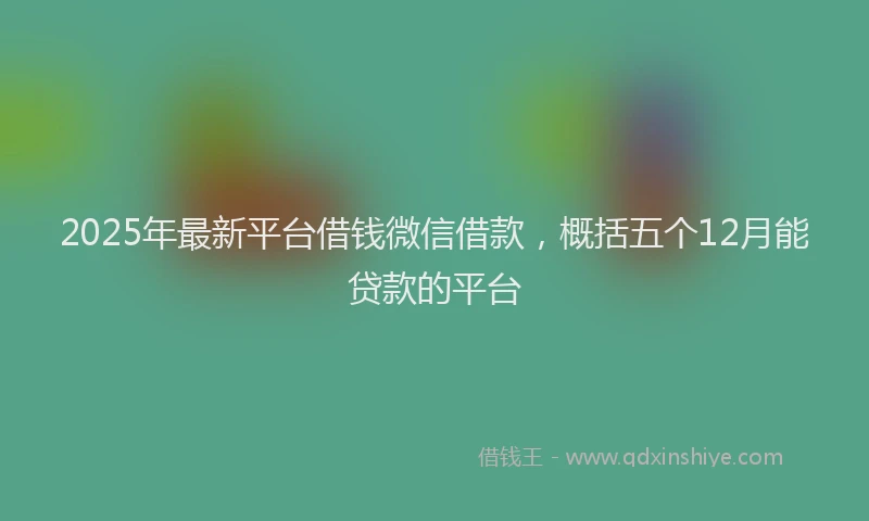 2025年最新平台借钱微信借款，概括五个12月能贷款的平台