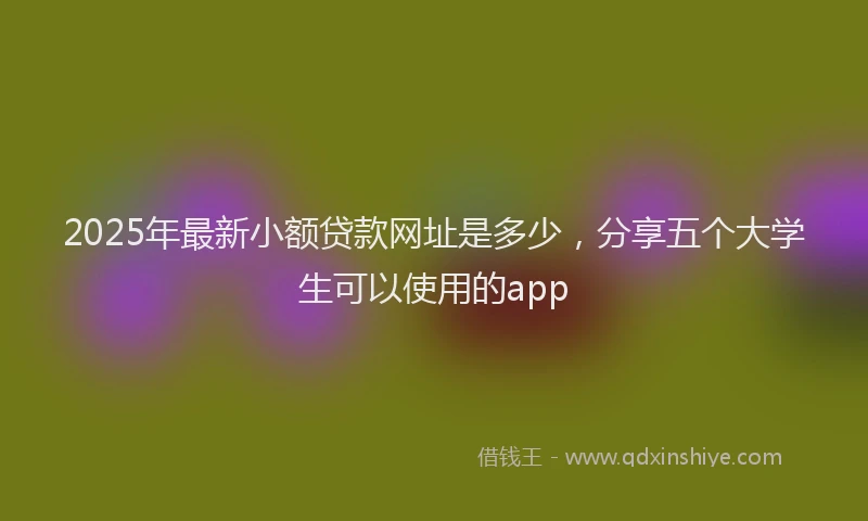 2025年最新小额贷款网址是多少，分享五个大学生可以使用的app