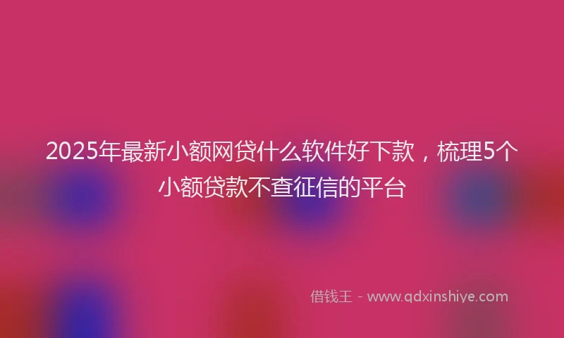 2025年最新小额网贷什么软件好下款，梳理5个小额贷款不查征信的平台