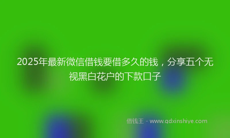 2025年最新微信借钱要借多久的钱，分享五个无视黑白花户的下款口子