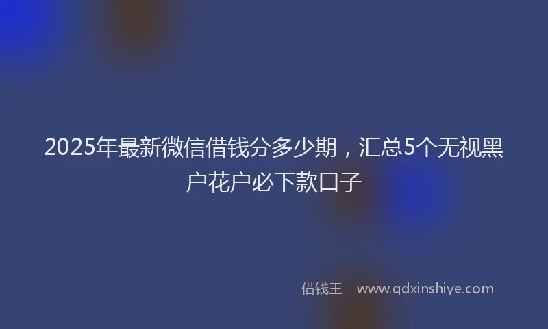 2025年最新微信借钱分多少期，汇总5个无视黑户花户必下款口子