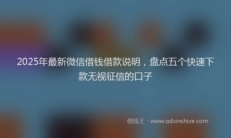 2025年最新微信借钱借款说明，盘点五个快速下款无视征信的口子