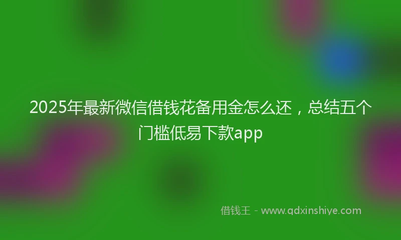 2025年最新微信借钱花备用金怎么还，总结五个门槛低易下款app