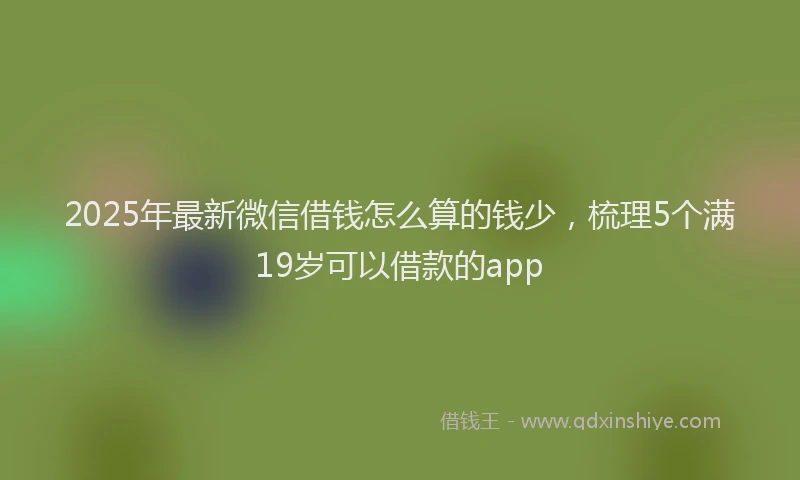 2025年最新微信借钱怎么算的钱少，梳理5个满19岁可以借款的app
