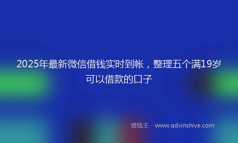 2025年最新微信借钱实时到帐，整理五个满19岁可以借款的口子