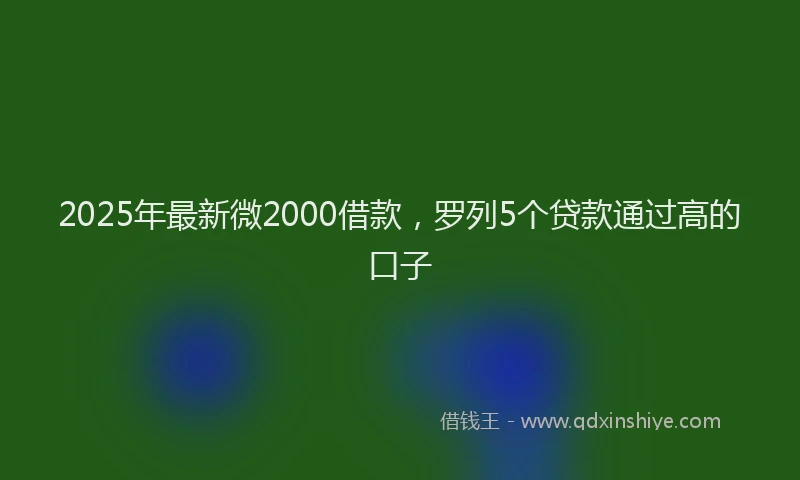 2025年最新微2000借款，罗列5个贷款通过高的口子