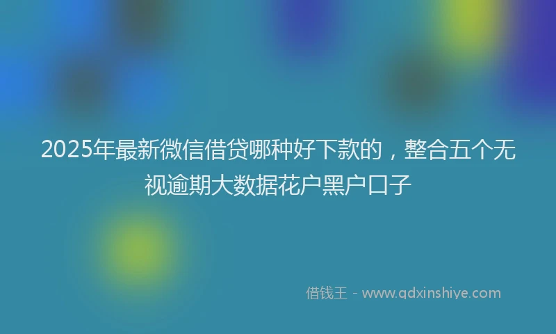2025年最新微信借贷哪种好下款的，整合五个无视逾期大数据花户黑户口子