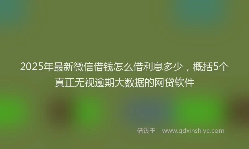 2025年最新微信借钱怎么借利息多少，概括5个真正无视逾期大数据的网贷软件