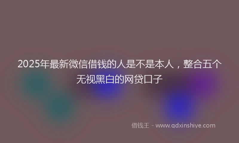 2025年最新微信借钱的人是不是本人，整合五个无视黑白的网贷口子