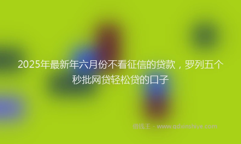 2025年最新年六月份不看征信的贷款，罗列五个秒批网贷轻松贷的口子