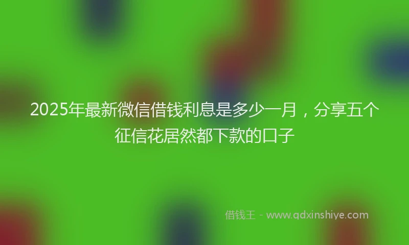 2025年最新微信借钱利息是多少一月，分享五个征信花居然都下款的口子