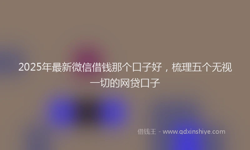2025年最新微信借钱那个口子好，梳理五个无视一切的网贷口子