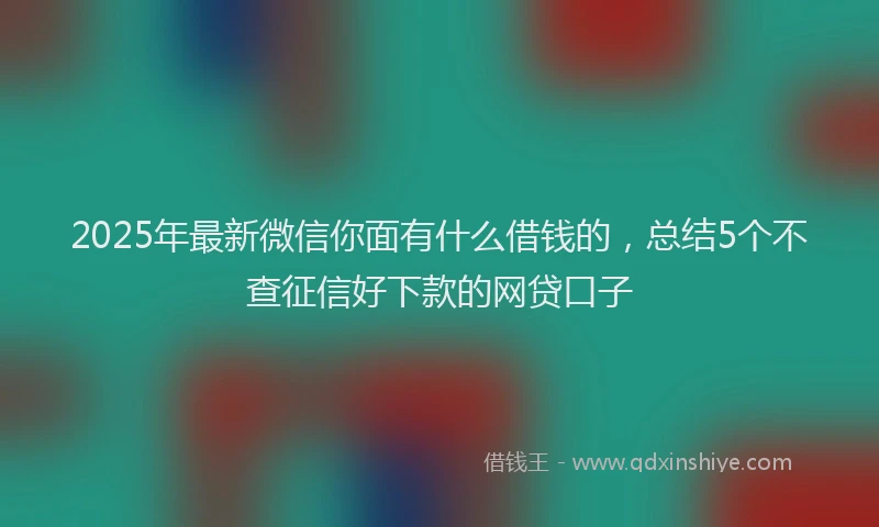 2025年最新微信你面有什么借钱的，总结5个不查征信好下款的网贷口子
